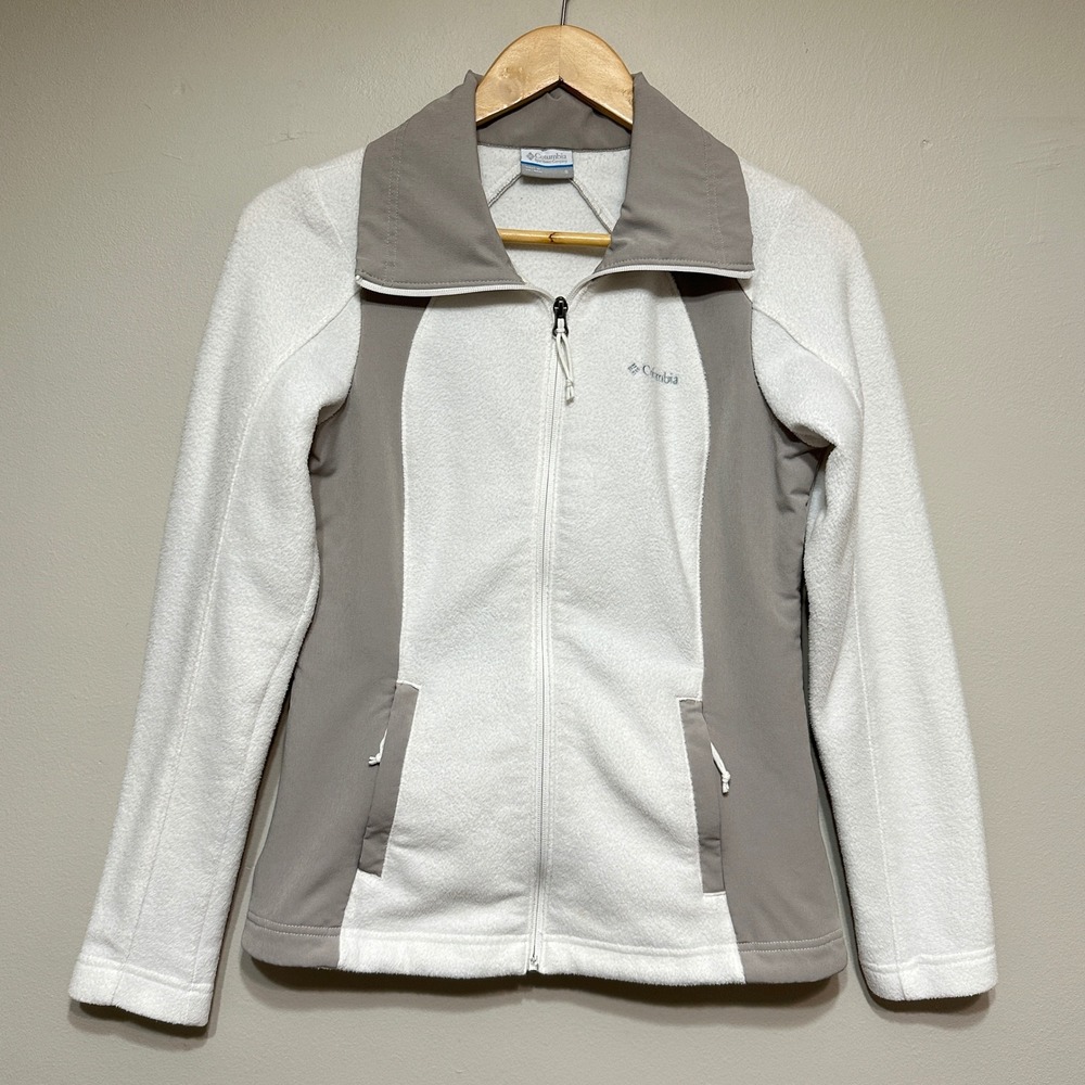 Columbia Fleece Contour Jacket Full Zip Women S Gray Outdoor Activewear Gorpcore